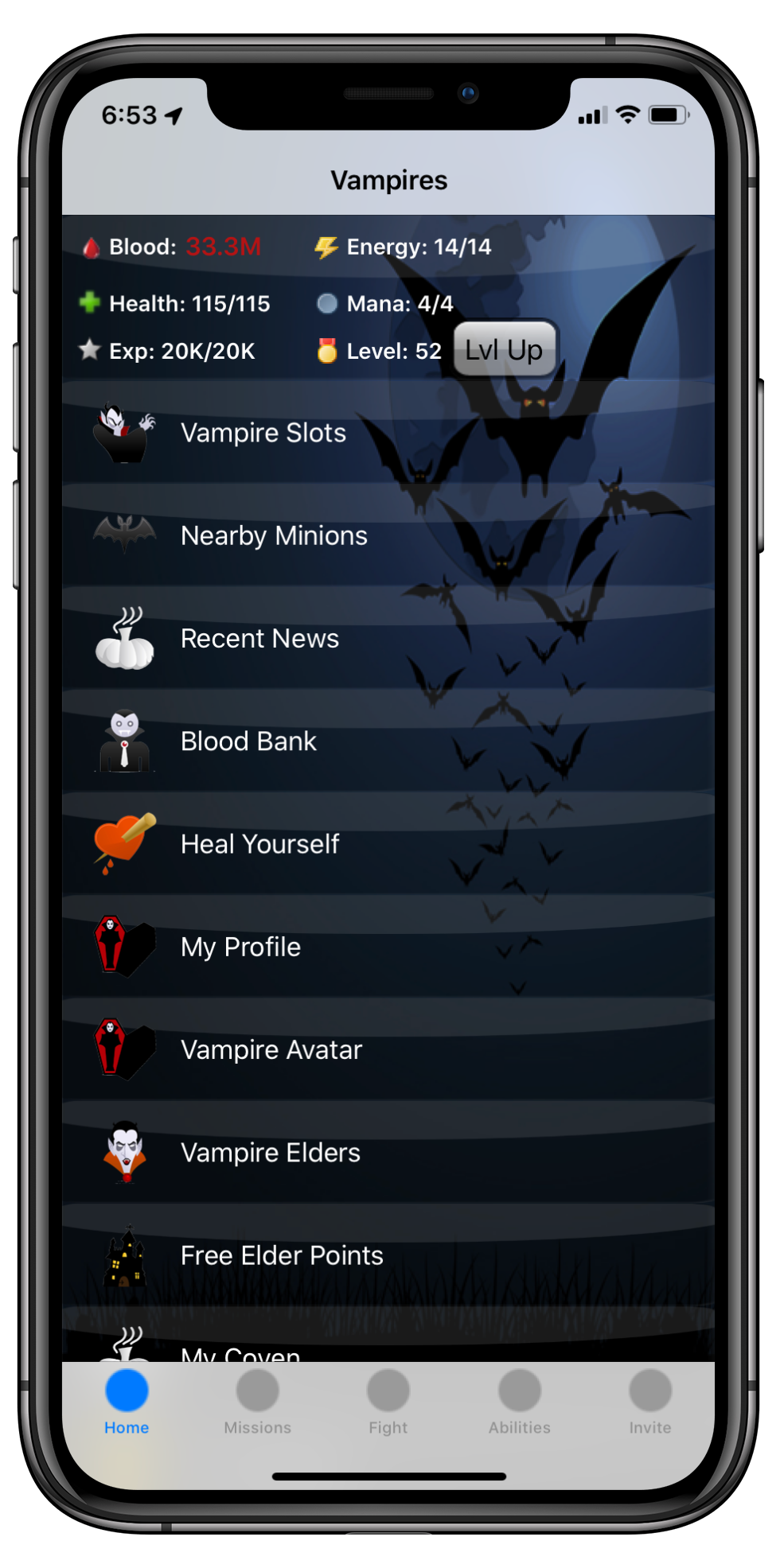 Vampires iPhone Screenshot